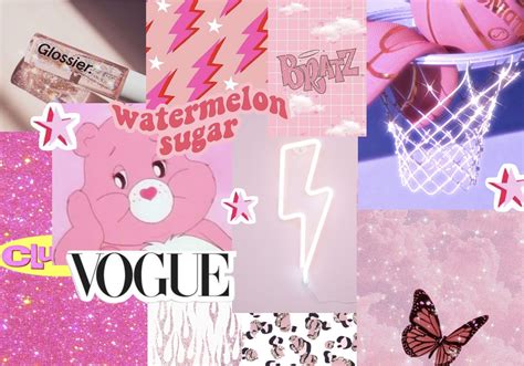 Pink Aesthetic Collage Laptop Wallpaper Cute Laptop Wallpaper