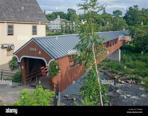 Riverwalk Covered Bridge In Littleton New Hampshire Stock Photo Alamy