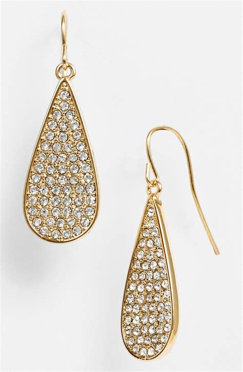 Lauren By Ralph Lauren Pavé Teardrop Earrings in Gold Gold Clear Lyst