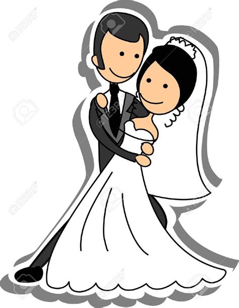 Stock Vector Bride Groom Cartoon Wedding Pictures