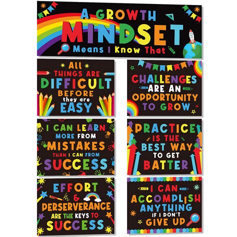 Buy Pieces Growth Mindset Bulletin Board S For Classroom Decorations Motivational Educational