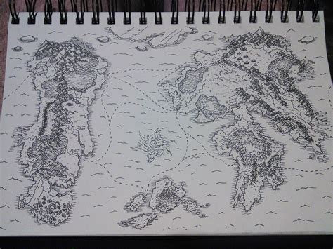 Hand Drawn Map Of My Dnd World Hand Drawn Map Fantasy World Map How