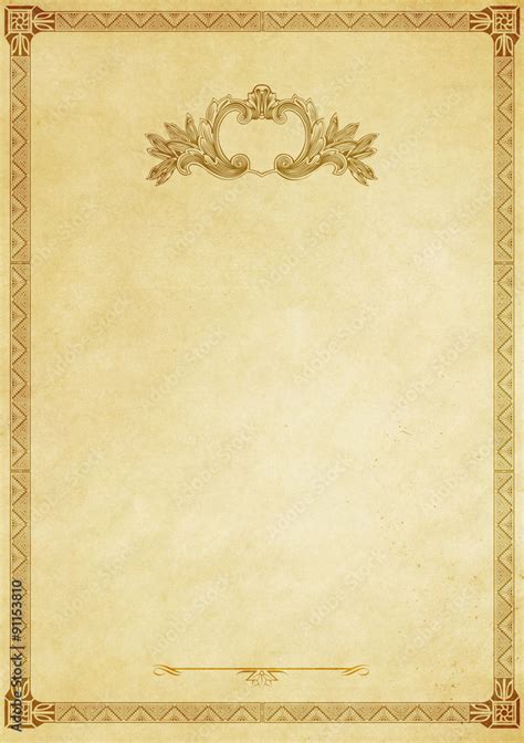 Old Paper Background With Vintage Border Stock Illust