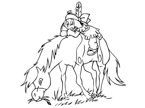 Coloriage Yakari et Petittonnerre à imprimer