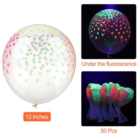 Buy Sumind 50 Pieces Neon Glow Balloons Blacklight Reactive Fluorescent