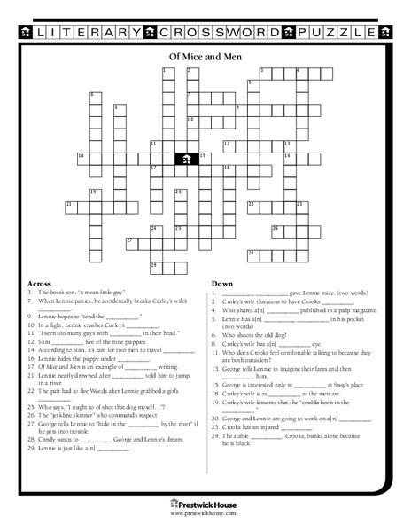 Of Mice And Men Worksheet For 9th 12th Grade Lesson Planet