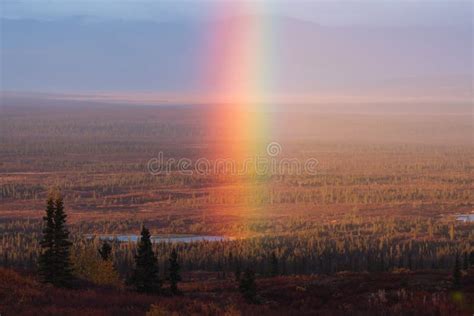 Rainbow From Lake In Alaska Stock Image Image Of Colour District