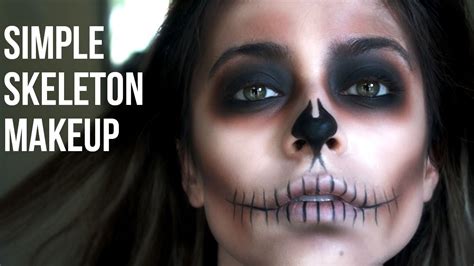 Simple Skeleton Makeup Last Minute Halloween Youtube