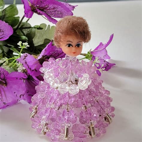 Vintage Safety Pin Doll Decorative Hand Crafted Doll Purple Etsy