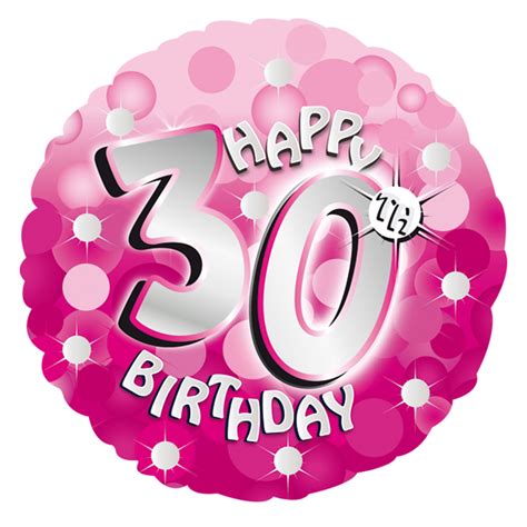 Pink Sparkle Party Happy Birthday 30th Standard Foil Balloons S40 5