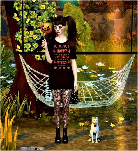 Jenni Sims Wand Decorative Cat Pumpkin Halloweentime Sims 4
