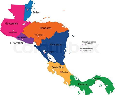 Central America Map Stock Vector Colourbox