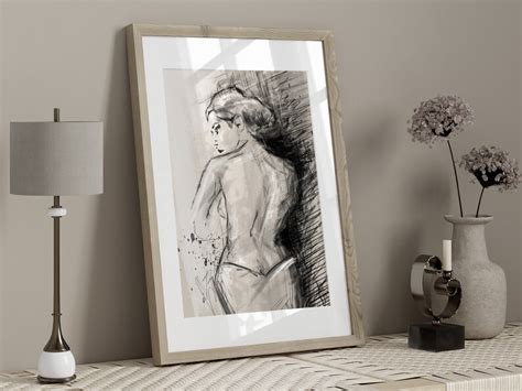 Nude Woman Art Female Nude Drawing Nude Woman S Back Art Etsy