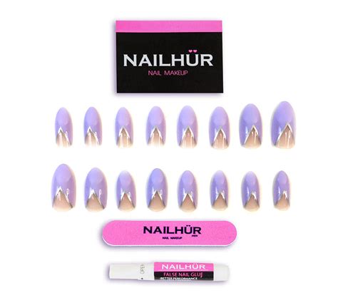 Lavender Love Stiletto Nails Nailhur Reusable And Renewable Snap On