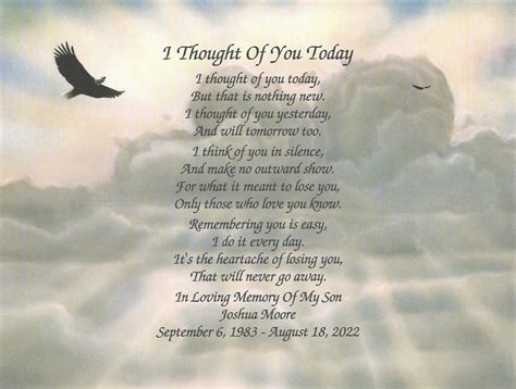 Memory Of Son Loss Of Son Sympathy Poem Memorial T Son Etsy