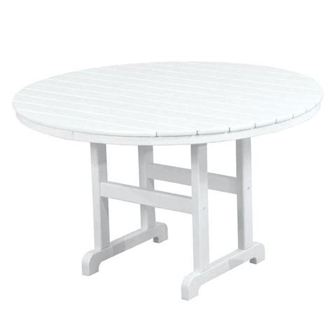 Polywood La Casa Cafe 48 In White Round Patio Dining Table Rt248wh