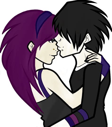 Emo Couple Coloring By Momokayue On Deviantart