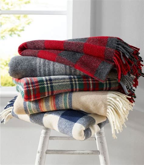 Luxury accessories · classic & modern styles · cashmere knitwear L.L.Bean Washable Wool Throw, Plaid 54" x 60" in 2020 ...
