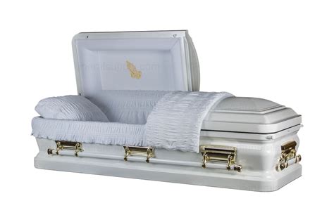 Casket Emporium Funeral Casket Onyx White Metal Casket
