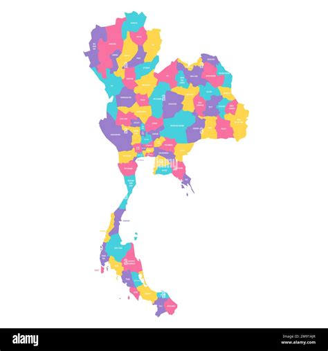 Thailand Political Map Of Administrative Divisions Provinces