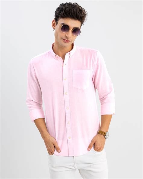 Buy Mens Pink Slim Fit Shirt Online At Bewakoof