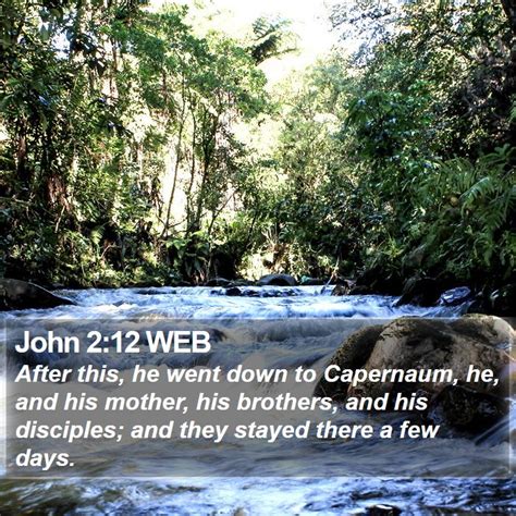 John 212 Web After This He Went Down To Capernaum He And