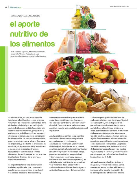 El Aporte Nutritivo De Los Alimentos By Mauricio Issuu