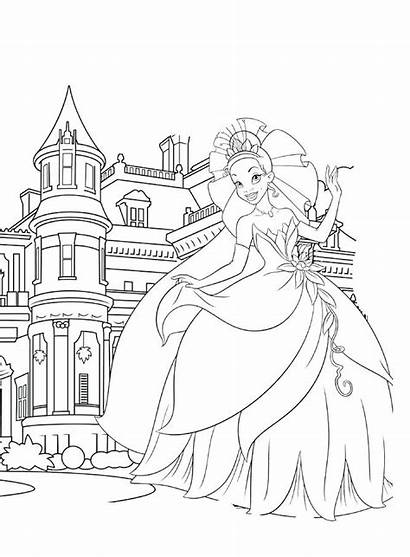 Castle Coloring Pages Princess Disney Tiana Printable