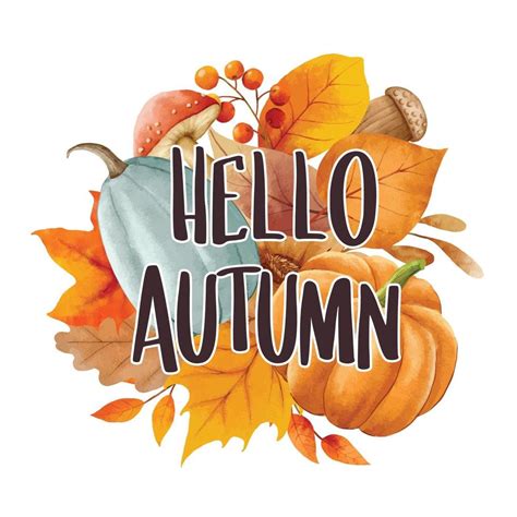 Hello Autumn With Ornate Of Leaves Flower Background Autumn October
