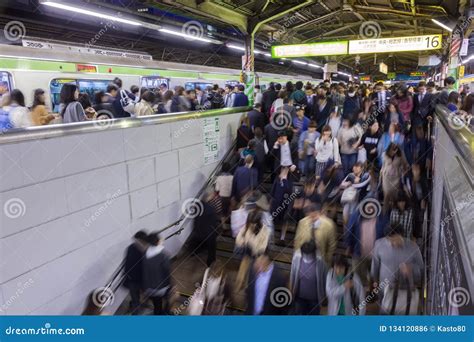 Rush Hour On Tokyo Metro Editorial Photo Image Of Busy