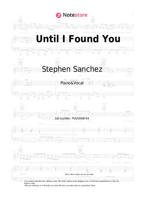 Stephen Sanchez Until I Found You Sheet Music For Piano With Letters Download Piano Vocal