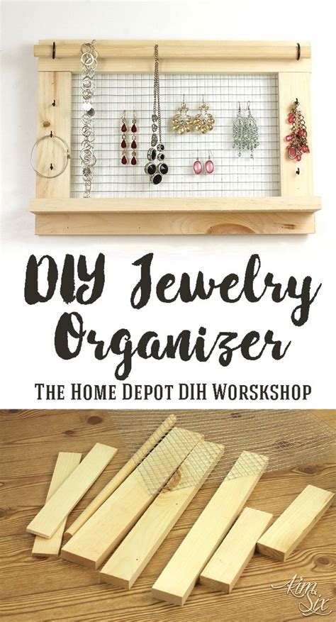 Wall Mounted Diy Jewelry Organizer From Scrap Lumber And Chicken Wire