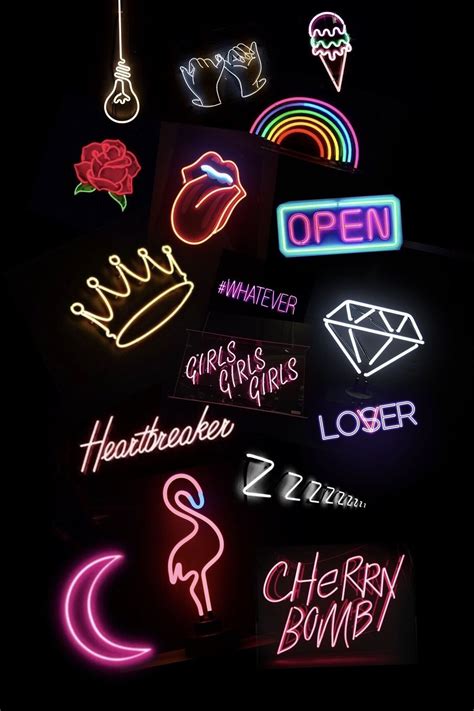 Aesthetic Neon Sign Desktop Wallpaper Dark Galaxy Amoled Abstract Retro Led Neon Mask Neon