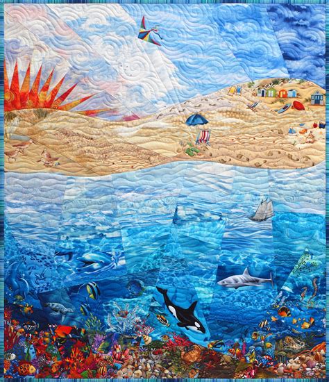 An Example Of The Type Of Quilt You Can Make Using My Beach Scene Quilt