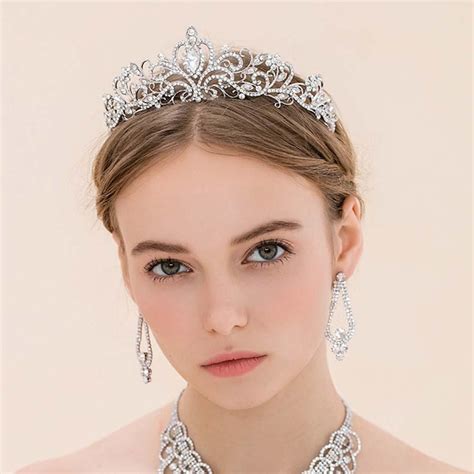 New Women Princess Crown Headband Crystal Headwear Tiara Floral Hair