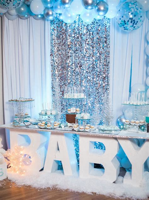 This Icy Blue And Silver Winter Wonderland Baby Shower Is A Must See