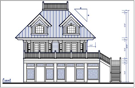 Front Elevation Plan Dimension Details Dwg Files Cadbull