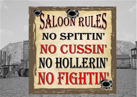 Old west saloon western saloon western art frederic remington wyoming santa fe humboldt county california northern california jouer au poker. Saloon Rules Sign - The Rooshty Beach