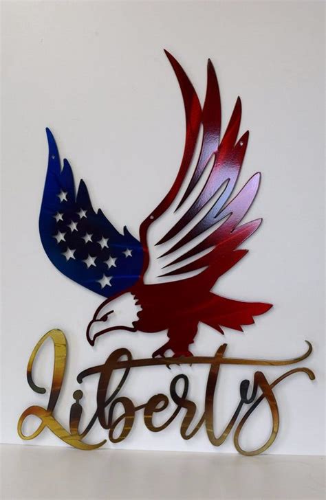Liberty Eagle Flag Patriotic Metal Art Etsy Metal Art Etsy Metal