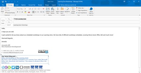 How To Hyperlink Text In Microsoft Office 365 Outlook Business