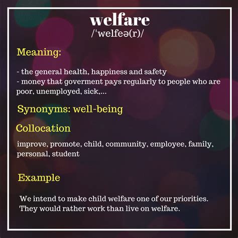 Welfare Word Of The Day For Ielts