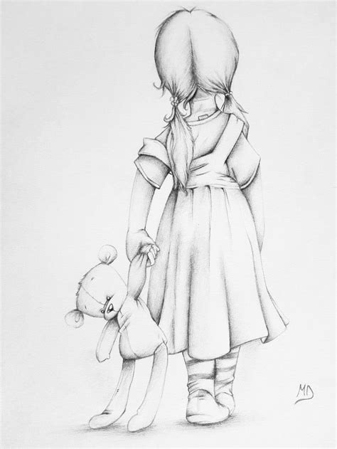 Little Girl Drawing By Artbymigena Artbymigena Drawing