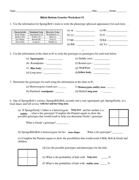 Spongebob genetics answer key 3. Spongebob Genetics Answer Key : Discussion 3 Spongebob ...