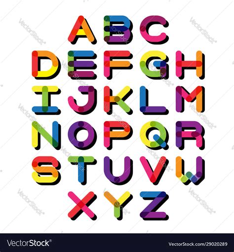 Colorful Font And Alphabet Royalty Free Vector Image