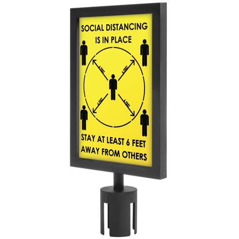 Expressly Hubert Yellow Plastic Social Distancing Sign For Crowd