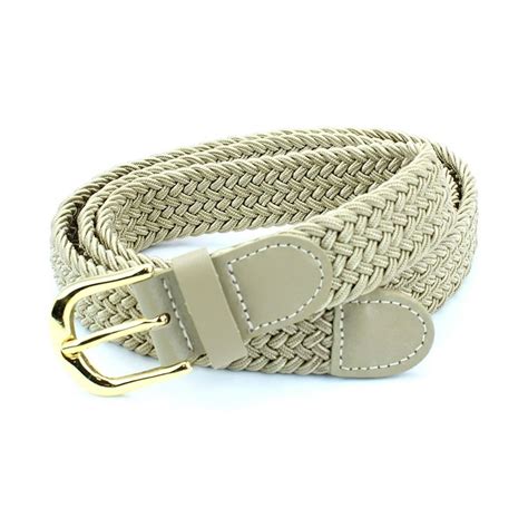 Bcb Wear Womens Braided Elastic Woven Stretch Belt Solid Color Gold