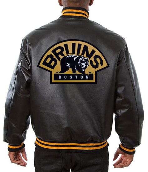 Bomber Varsity Black Boston Bruins Leather Jacket Jacket Makers