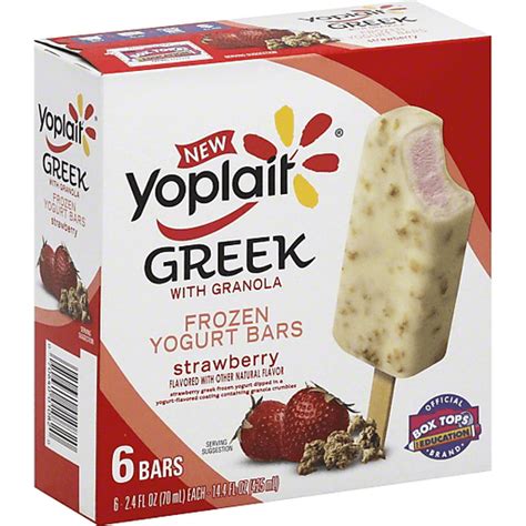 Yoplait Greek Frozen Yogurt Bars Strawberry With Granola 6 Ct Ice