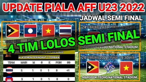 4 Tim Lolos Semi Final Piala Aff U23 2022 Jadwal Semi Final Piala Aff U23 2022 Youtube