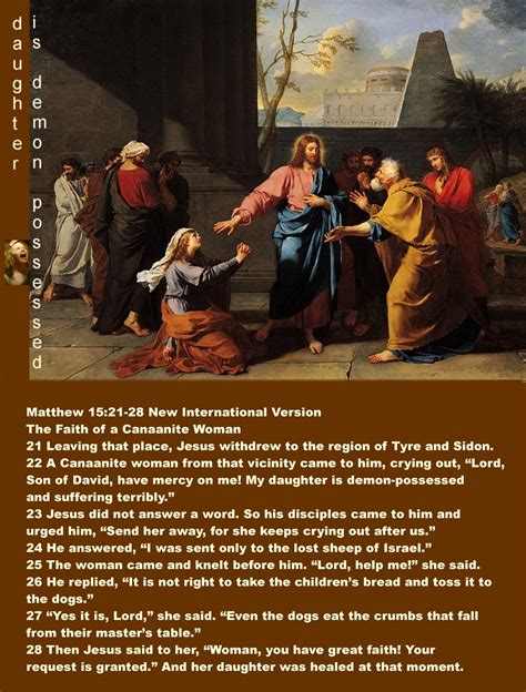 Matthew 15 21 28 New International Version The Faith Of A Canaanite